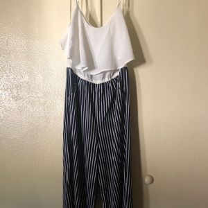 White and Blue JUMPSUIT